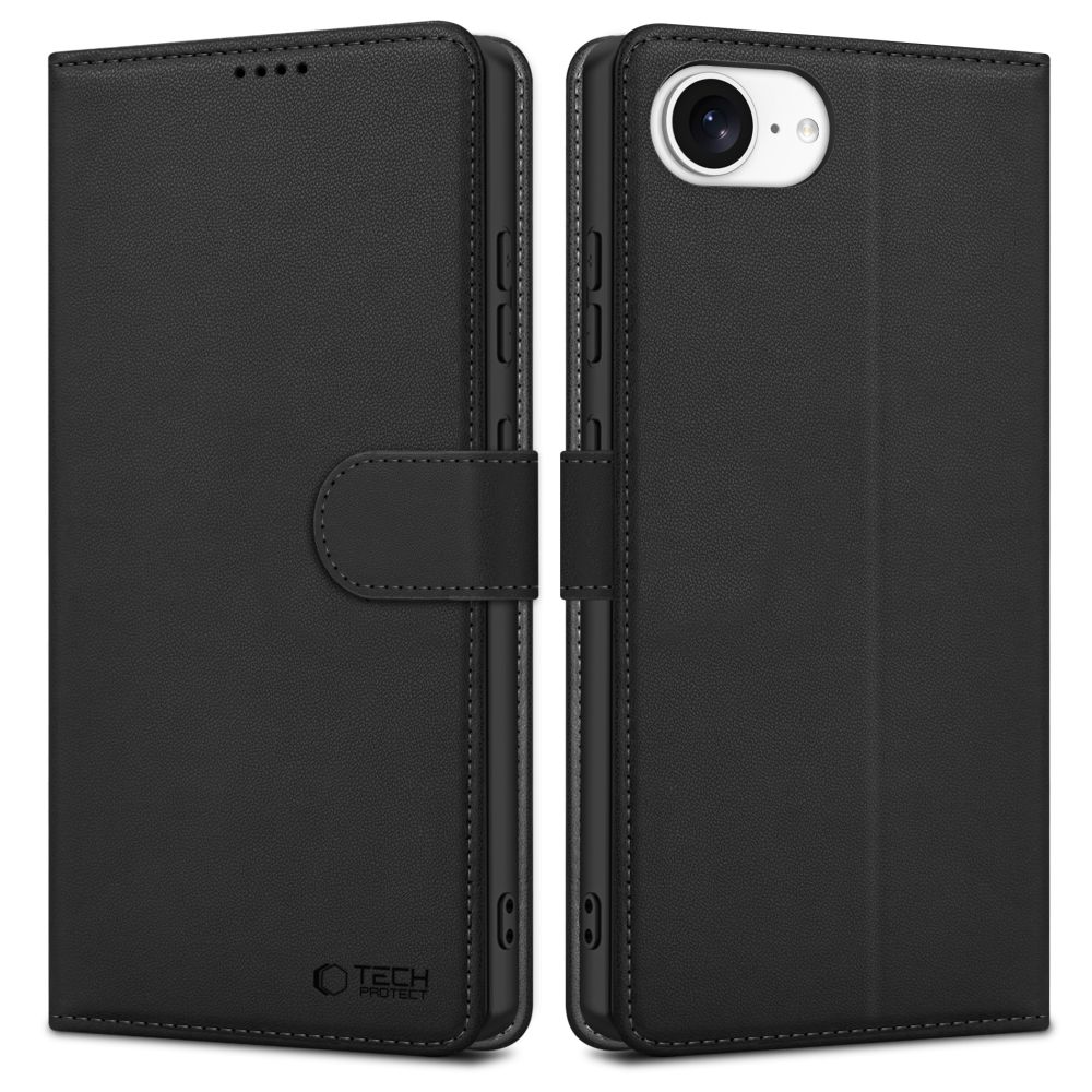 Tech-Protect Tech-Protect iPhone 16e Fodral Läder Svart - Teknikhallen.se