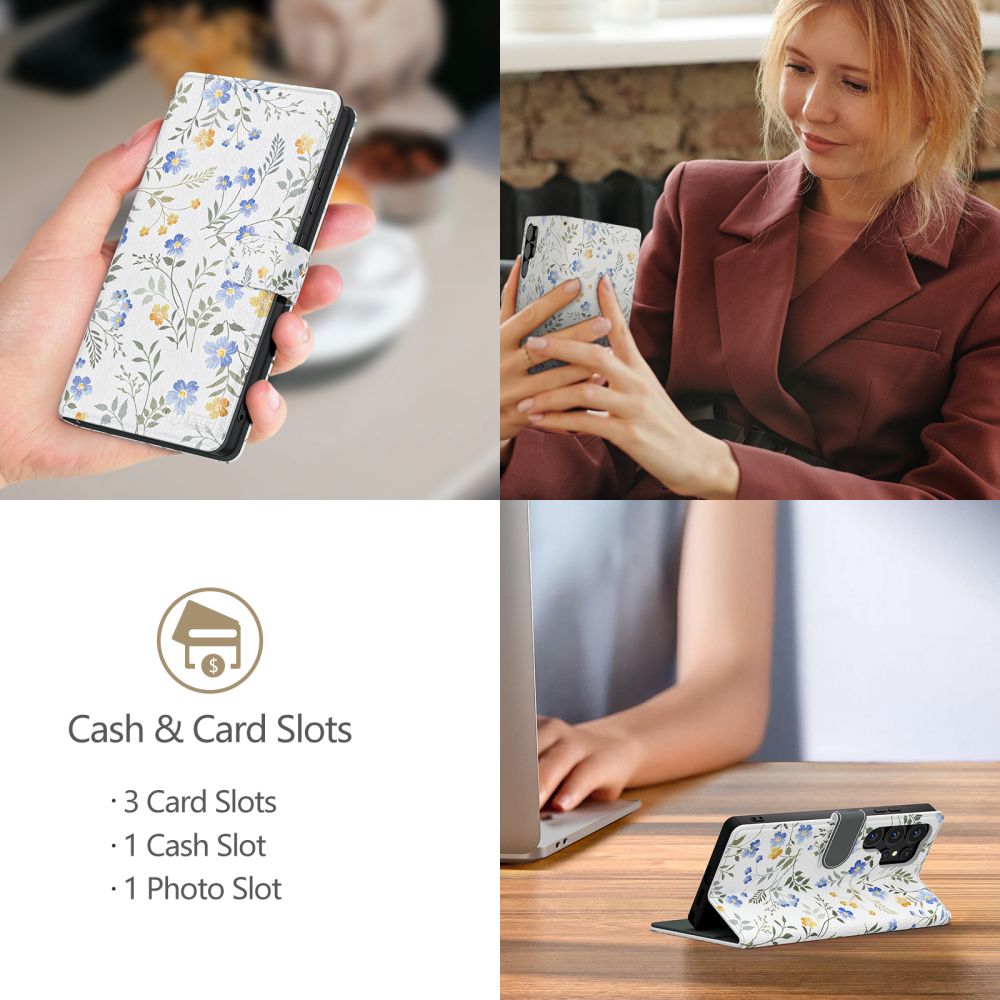 Tech-Protect Tech-Protect iPhone 16e Fodral Läder Spring Flowers - Teknikhallen.se
