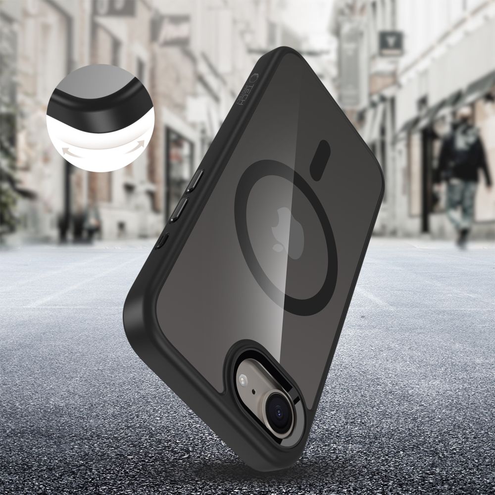 Tech-Protect Tech-Protect iPhone 16e Skal MagSafe MagMat Svart/Transparent - Teknikhallen.se