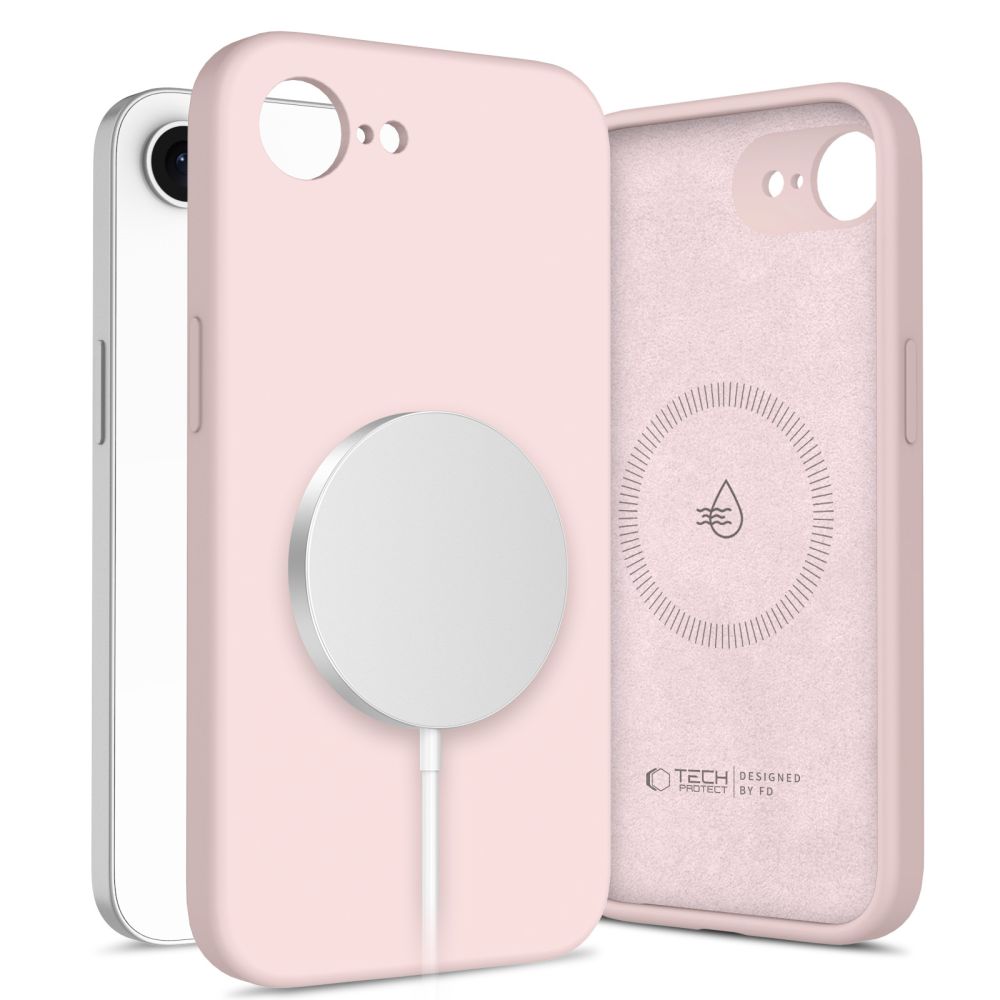 Tech-Protect Tech-Protect iPhone 16e Skal MagSafe Liquid Silicone Pink Pearl - Teknikhallen.se
