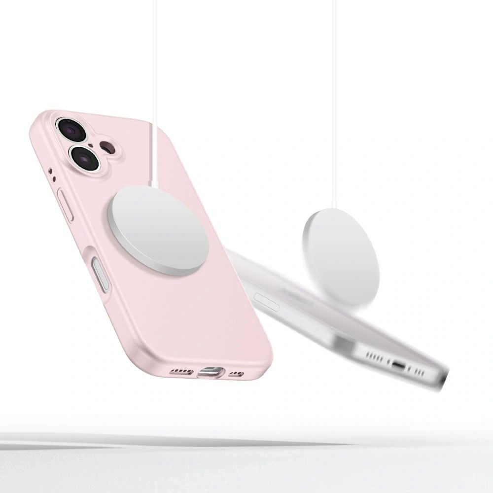 Tech-Protect Tech-Protect iPhone 16e Skal MagSafe Liquid Silicone Pink Pearl - Teknikhallen.se