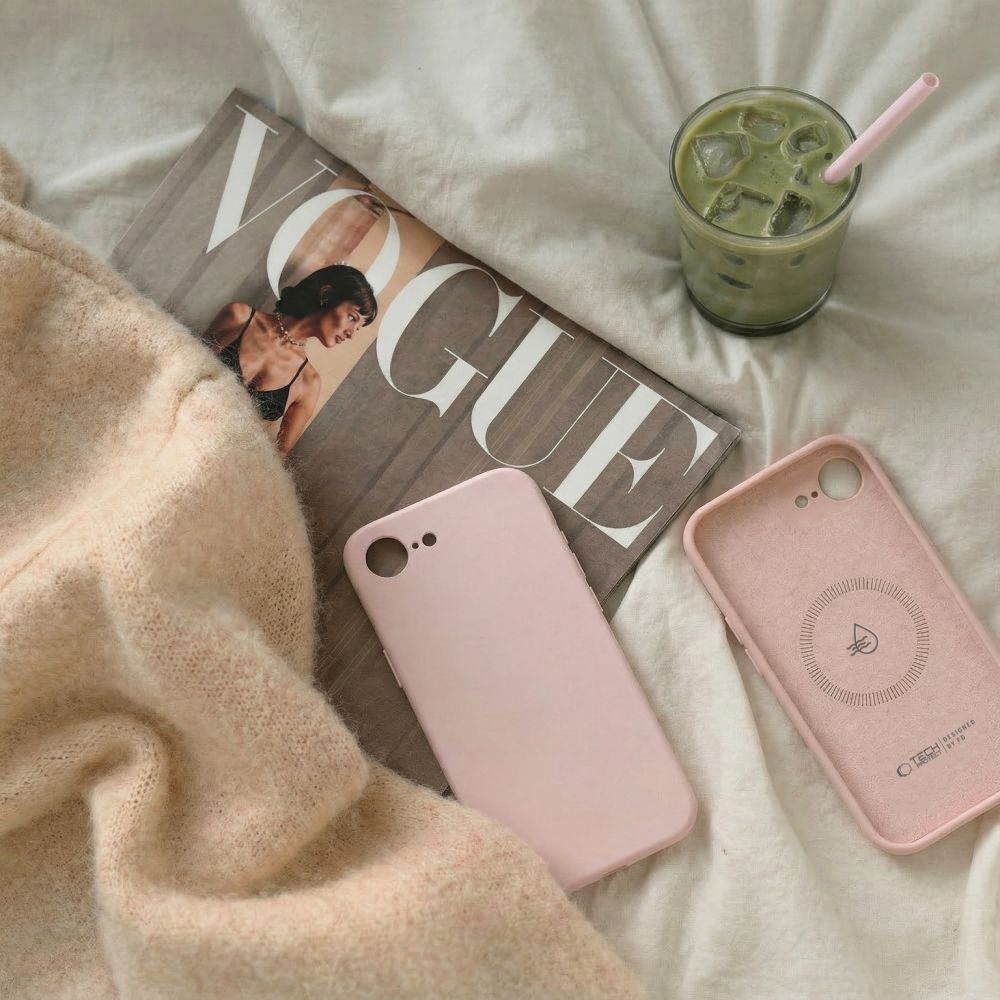 Tech-Protect Tech-Protect iPhone 16e Skal MagSafe Liquid Silicone Pink Pearl - Teknikhallen.se