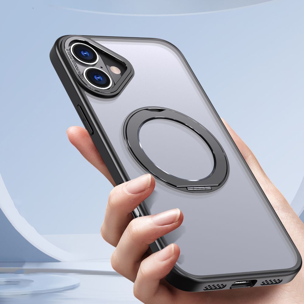 Tech-Protect Tech-Protect iPhone 16e Skal MagSafe MagRing Matt Svart - Teknikhallen.se