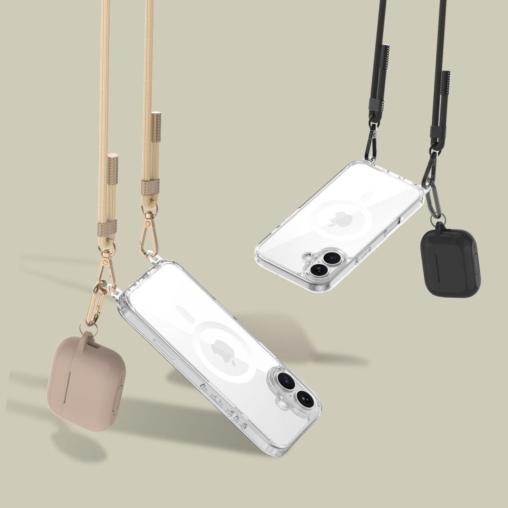 Tech-Protect Tech-Protect iPhone 16e Skal MagSafe FlexAir Chain Svart/Taupe - Teknikhallen.se