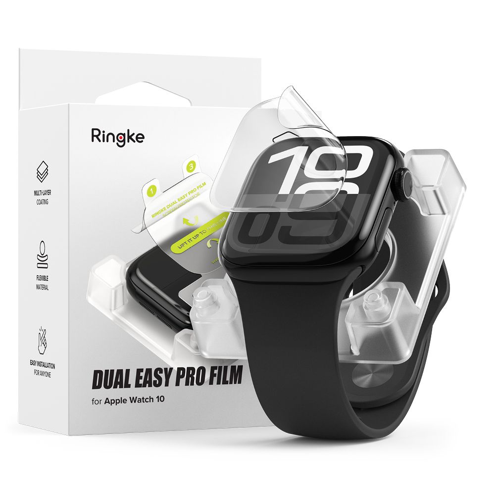 Ringke Ringke Apple Watch 10 42 mm 2-PACK Skärmskydd DualEasy - Teknikhallen.se
