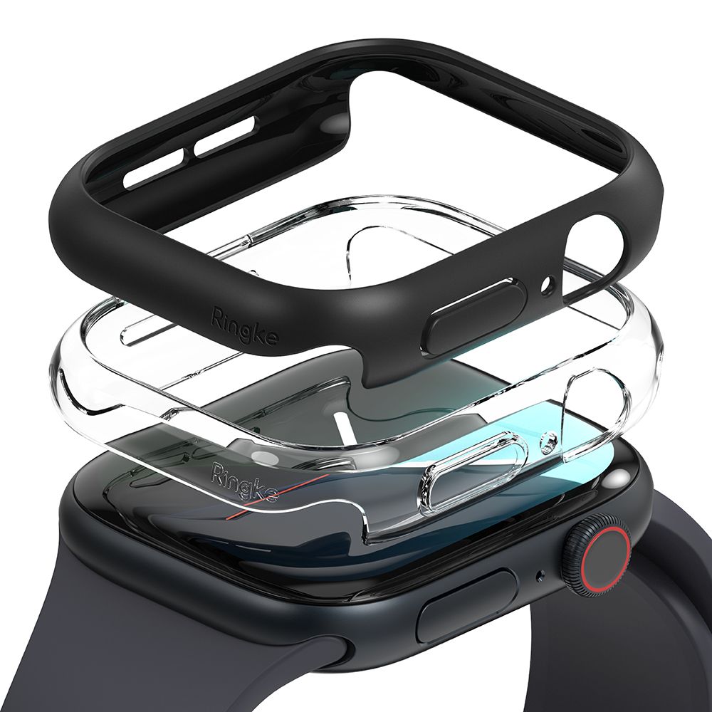 Ringke Ringke Apple Watch 10 46 mm 2-PACK Skal Slim Transparent/Svart - Teknikhallen.se