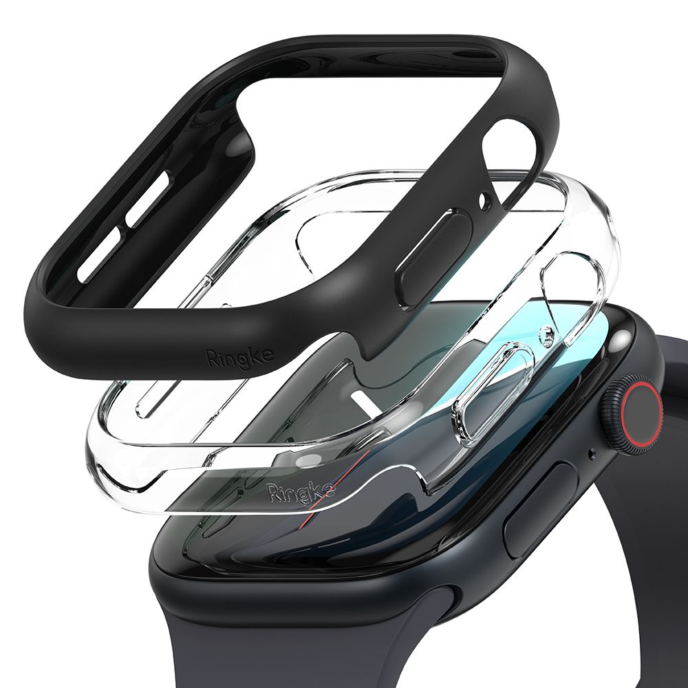 Ringke Ringke Apple Watch 10 46 mm 2-PACK Skal Slim Transparent/Svart - Teknikhallen.se