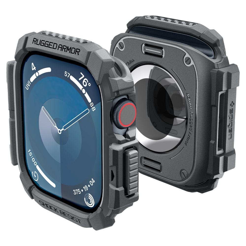 Spigen Spigen Apple Watch 11/10 46 mm Skal Rugged Armor Mörk Grå - Teknikhallen.se