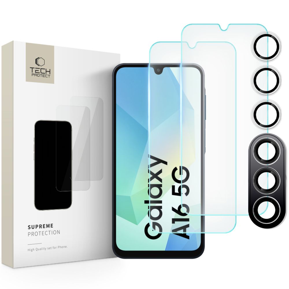 Tech-Protect Tech-Protect Samsung Galaxy A16 3-PACK Skärmskydd / Linsskydd - Teknikhallen.se