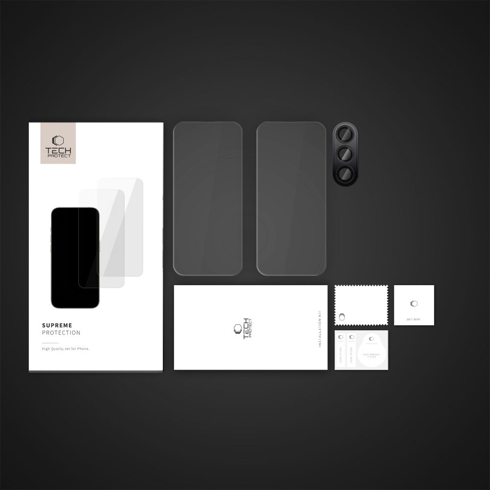 Tech-Protect Tech-Protect Galaxy S24 FE 3-PACK Skärmskydd/Linsskydd - Teknikhallen.se