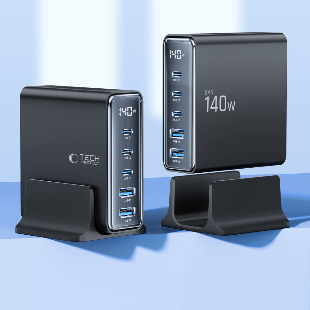 Tech-Protect Tech-Protect 140W Laddstation USB-C / USB-A Svart - Teknikhallen.se