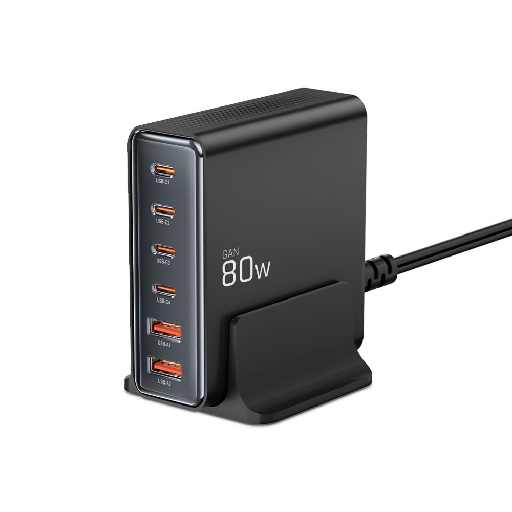 Tech-Protect Tech-Protect 80W Laddstation USB-C / USB-A Svart - Teknikhallen.se