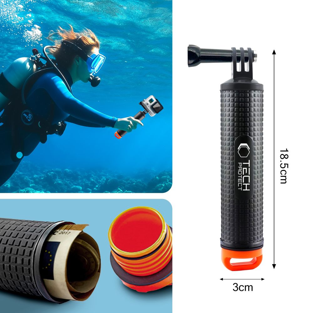 Tech-Protect Tech-Protect Flytande Handtag För GoPro/DJI Actionkamera - Teknikhallen.se