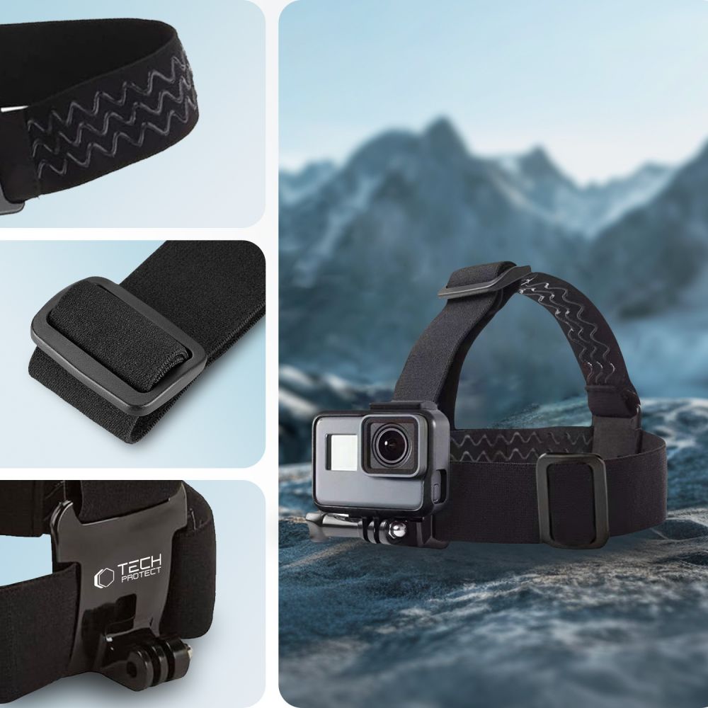 Tech-Protect Tech-Protect Huvudfäste För GoPro / DJI Actionkamera Svart - Teknikhallen.se