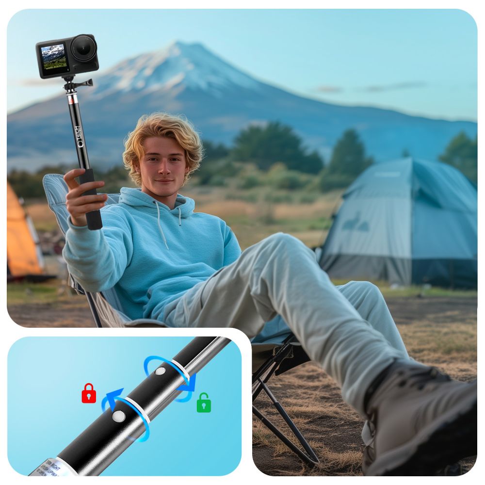 Tech-Protect Tech-Protect Selfiestick För GoPro / DJI Svart - Teknikhallen.se