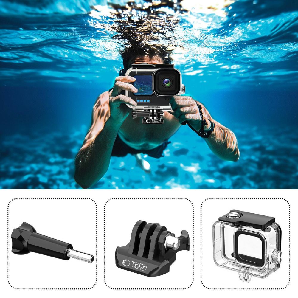 Tech-Protect Tech-Protect GoPro Hero 9-13 Vattentät Fodral Transparent - Teknikhallen.se