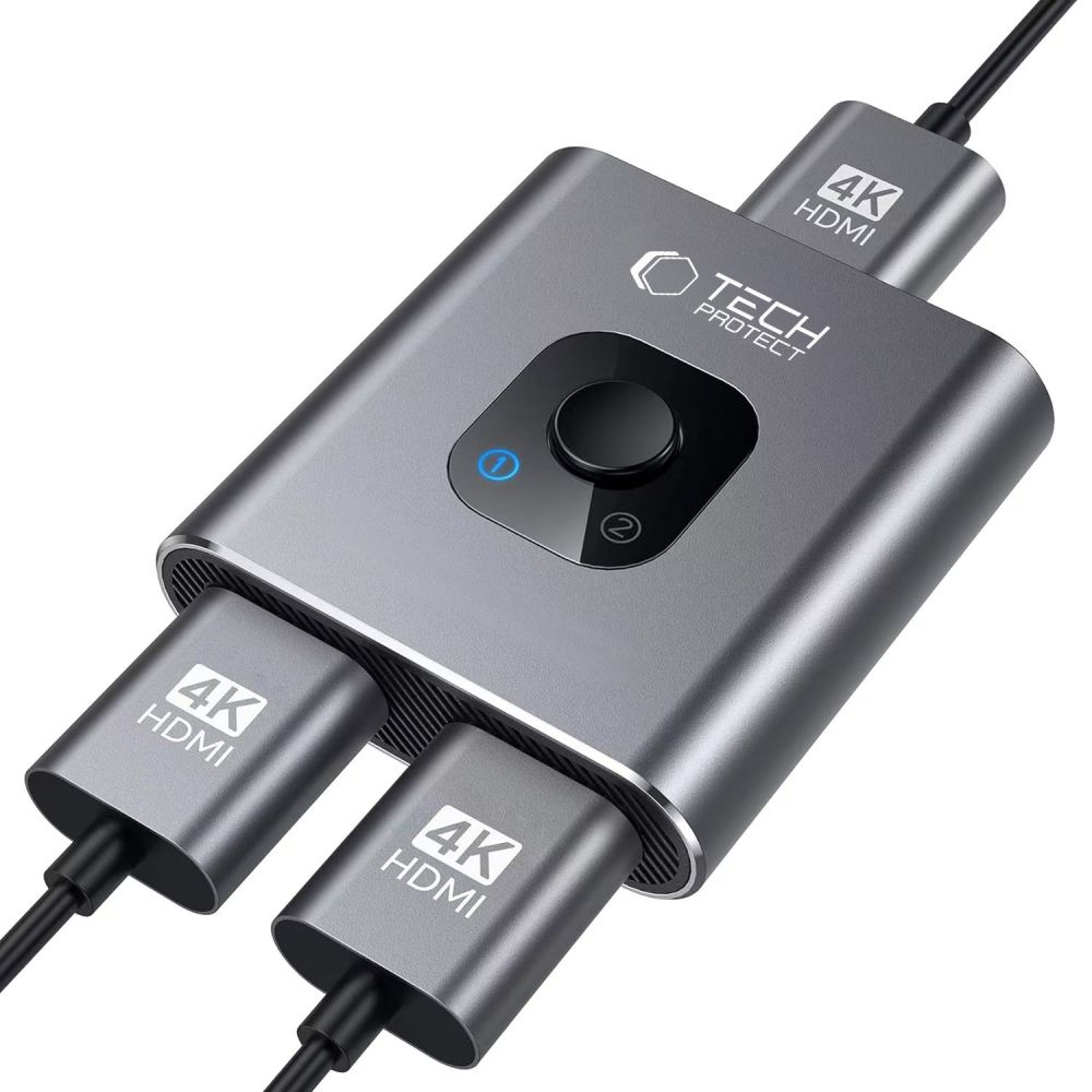 Tech-Protect Tech-Protect 2in1 4K 60Hz HDMI Adapter Grå - Teknikhallen.se