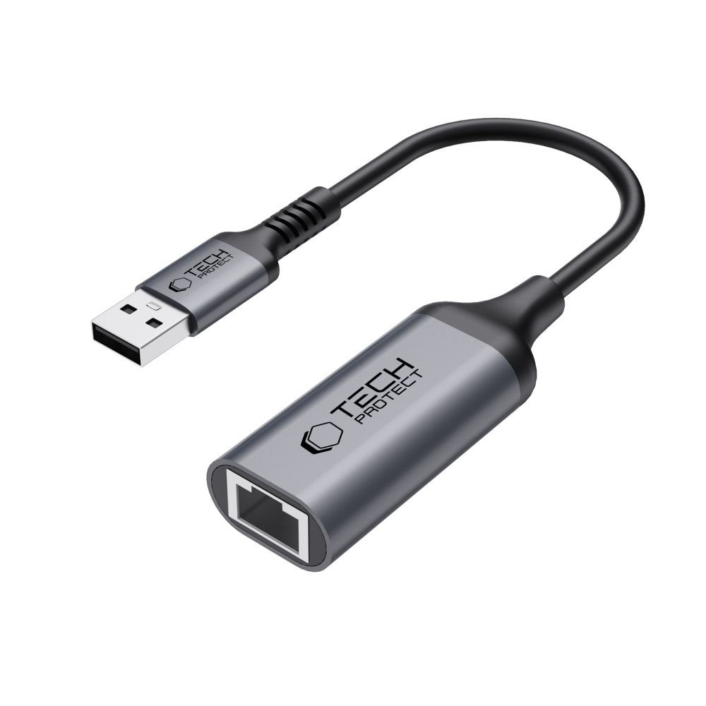 Tech-Protect Tech-Protect USB 3.0 - RJ45 Ethernet Adapter Ultraboost Svart - Teknikhallen.se