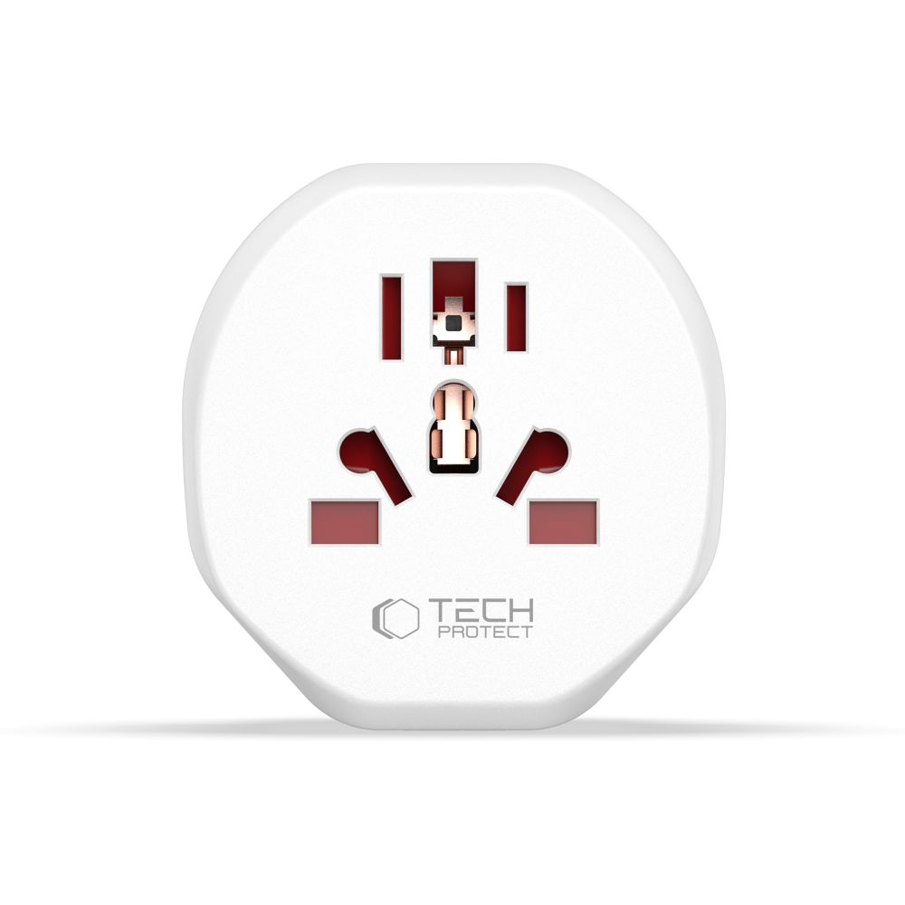 Tech-Protect Tech-Protect Universal Reseadpater EU Plugg Vit - Teknikhallen.se