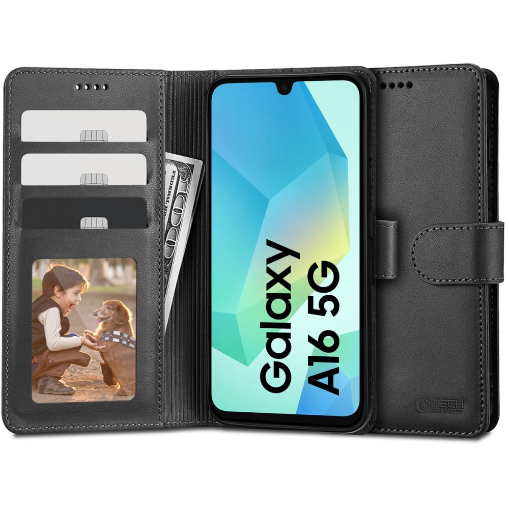 Tech-Protect Tech-Protect Samsung Galaxy A16 Fodral Läder Svart - Teknikhallen.se