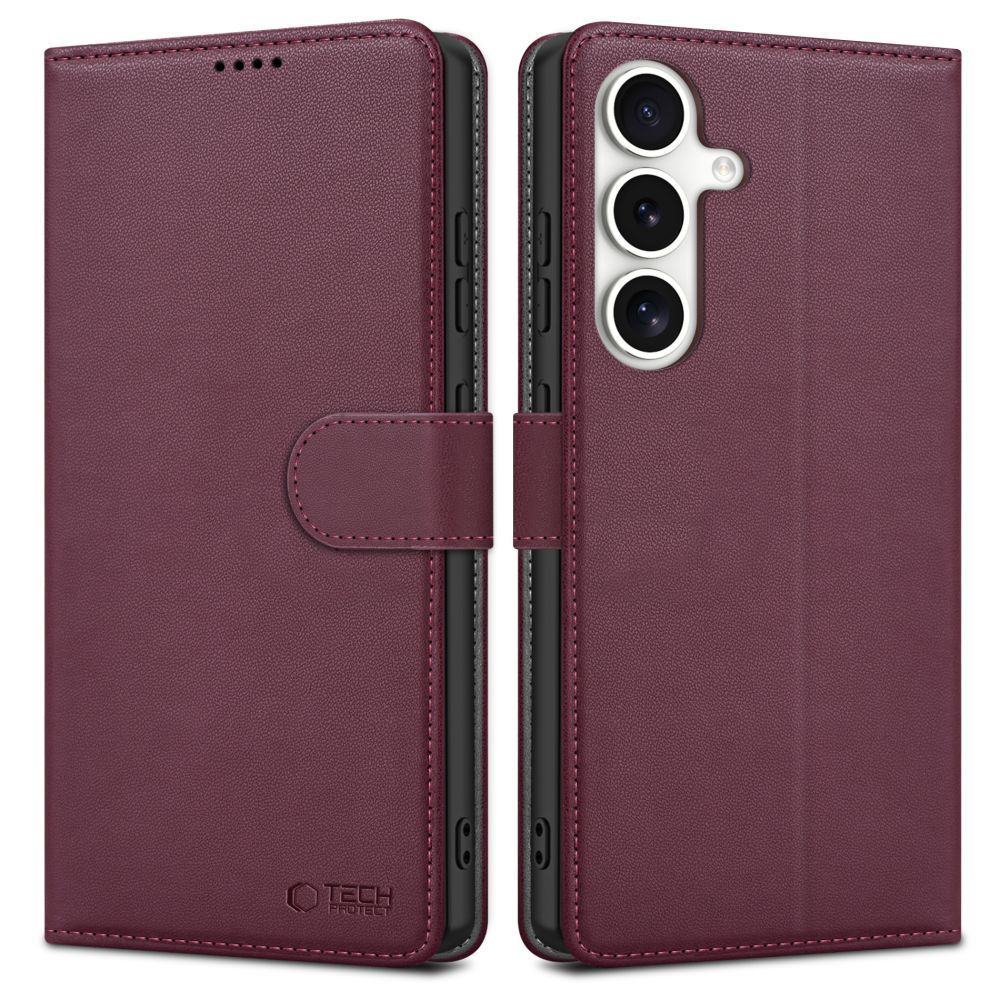 Tech-Protect Tech-Protect Samsung Galaxy S25 Fodral Läder Muberry - Teknikhallen.se