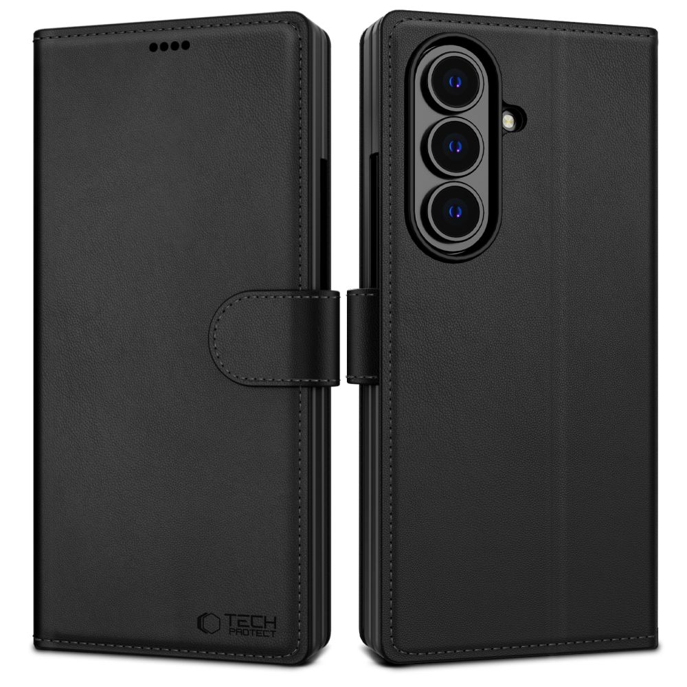Tech-Protect Tech-Protect Galaxy Z Fold 7 Fodral Läder Svart - Teknikhallen.se