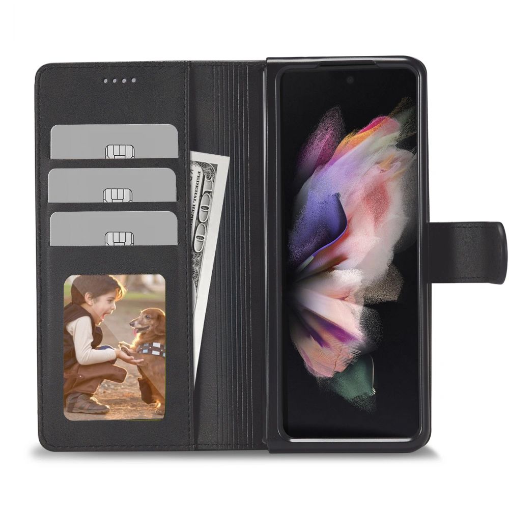 Tech-Protect Tech-Protect Galaxy Z Fold 7 Fodral Läder Svart - Teknikhallen.se
