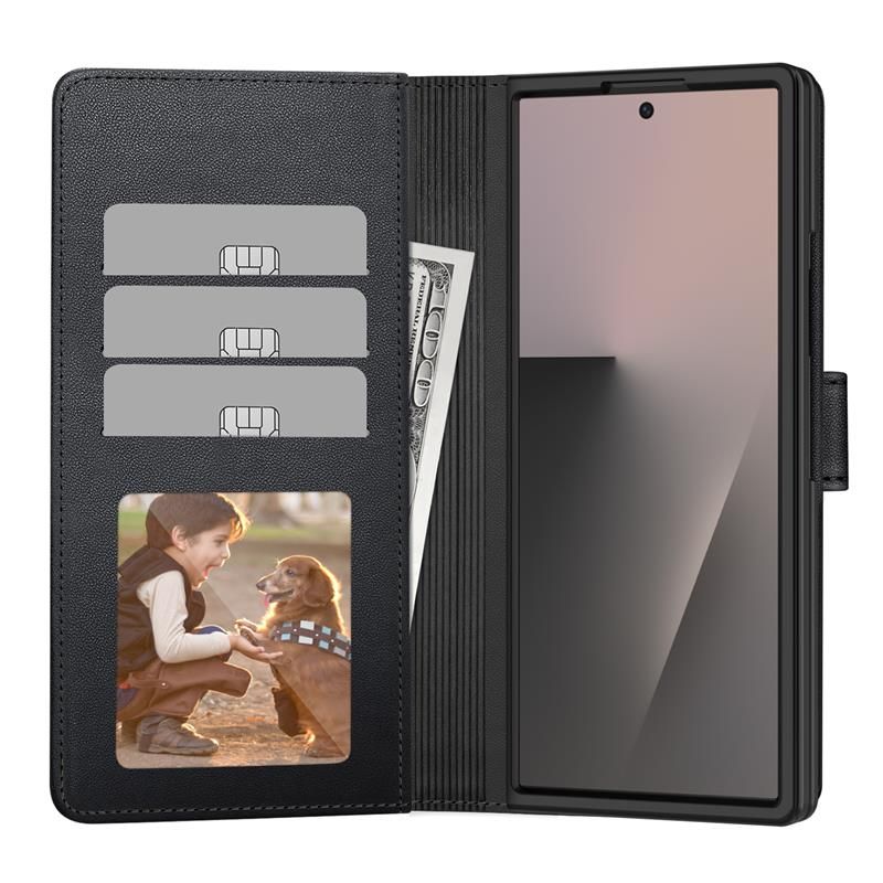 Tech-Protect Tech-Protect Galaxy Z Fold 7 Fodral Läder Svart - Teknikhallen.se