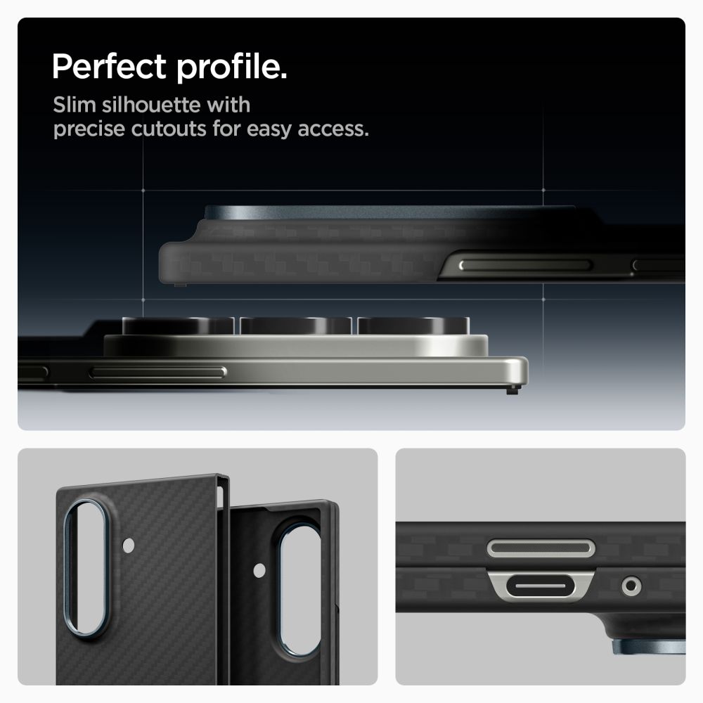 Spigen Spigen Galaxy Z Fold 7 Skal AirSkin Aramid Svart - Teknikhallen.se