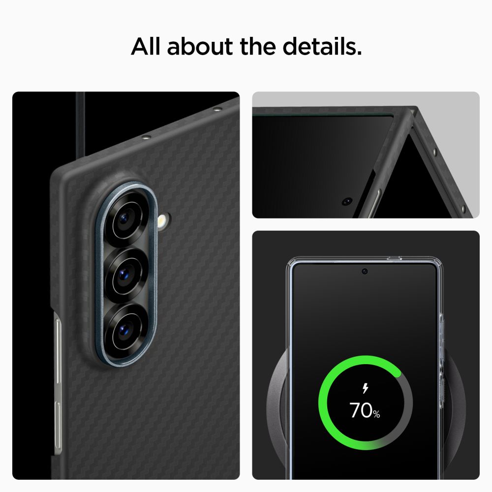 Spigen Spigen Galaxy Z Fold 7 Skal AirSkin Aramid Svart - Teknikhallen.se