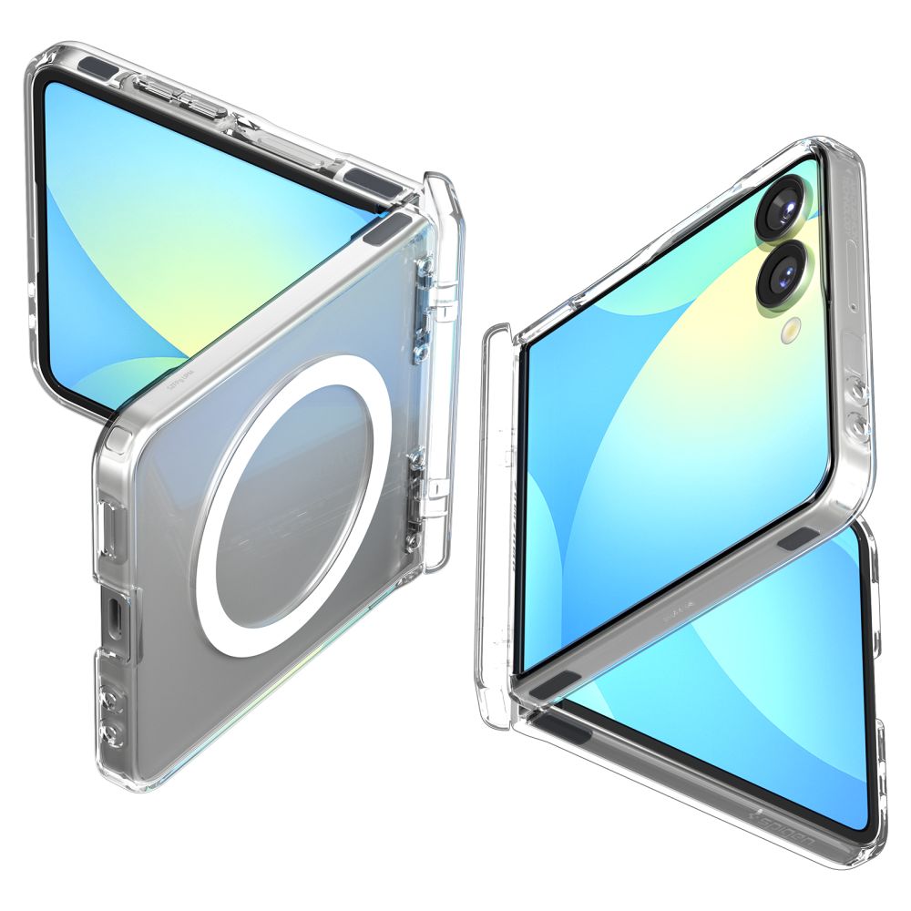 Spigen Spigen Galaxy Z Flip 7 Skal MagSafe Ultra Hybrid Pro Clear/White - Teknikhallen.se