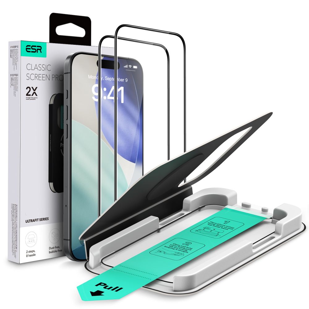 ESR ESR iPhone 17 Pro Max 2-PACK Skärmskydd UltraFit Härdat Glas Transparent - Teknikhallen.se