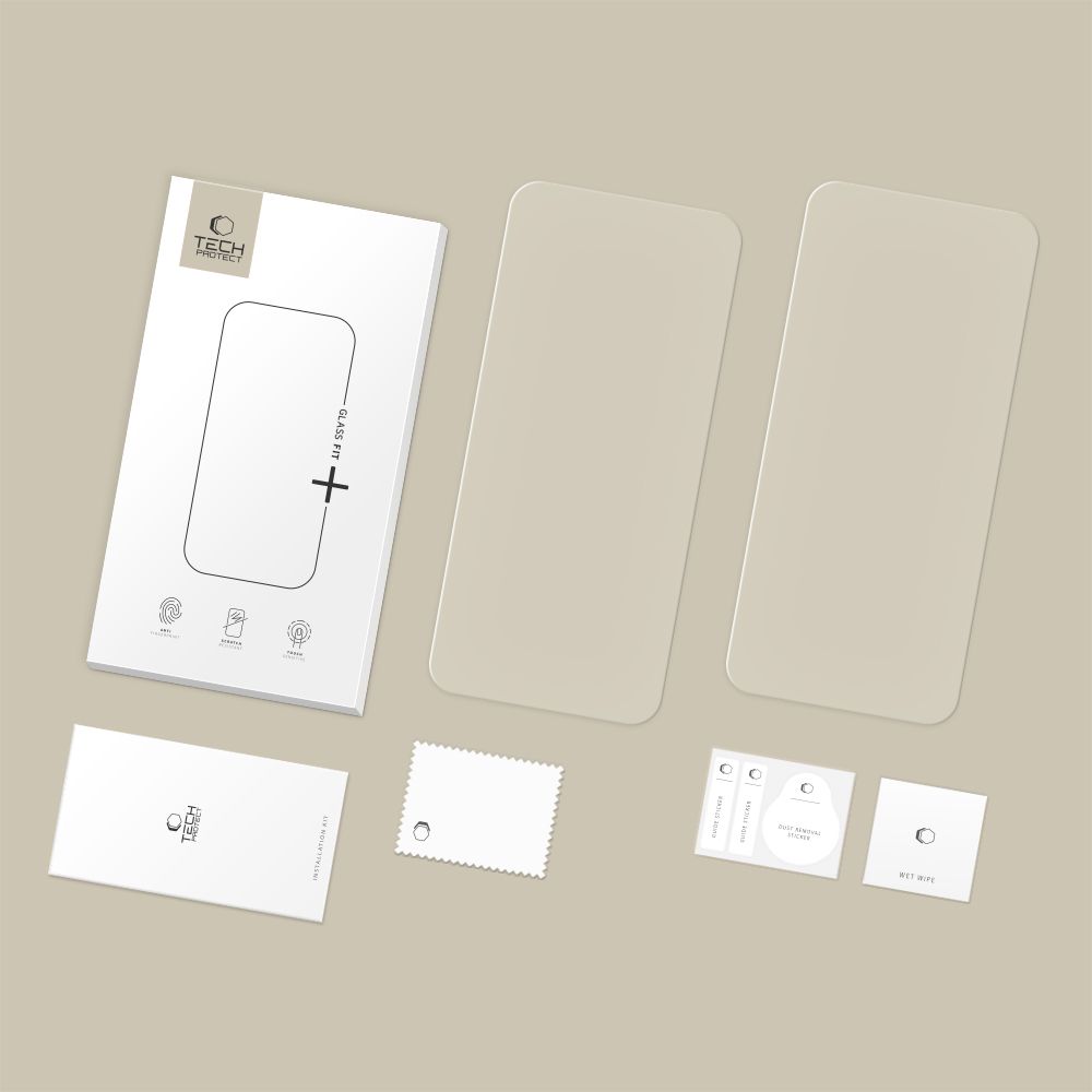 Tech-Protect Tech-Protect iPhone 17 Pro/17/16 Pro 2-PACK Skärmskydd Härdat Glas Transparent - Teknikhallen.se