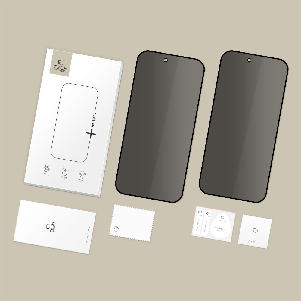 Tech-Protect Tech-Protect iPhone 17 Air 2-PACK Skärmskydd Härdat Glas Privacy - Teknikhallen.se
