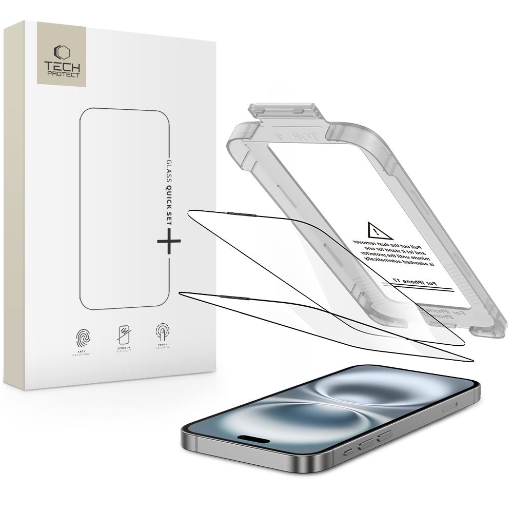 Tech-Protect Tech-Protect iPhone 17 2-PACK Skärmskydd Quick Set+ Svart - Teknikhallen.se