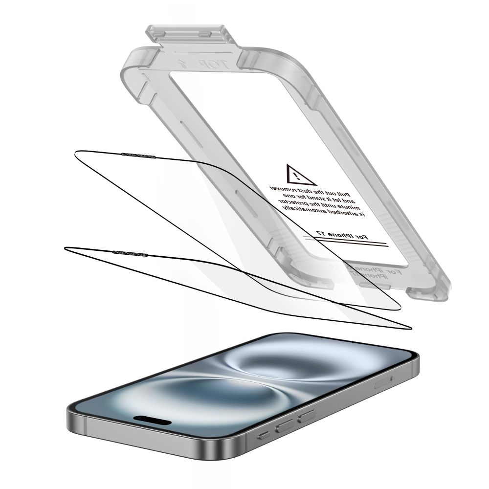 Tech-Protect Tech-Protect iPhone 17 2-PACK Skärmskydd Quick Set+ Svart - Teknikhallen.se