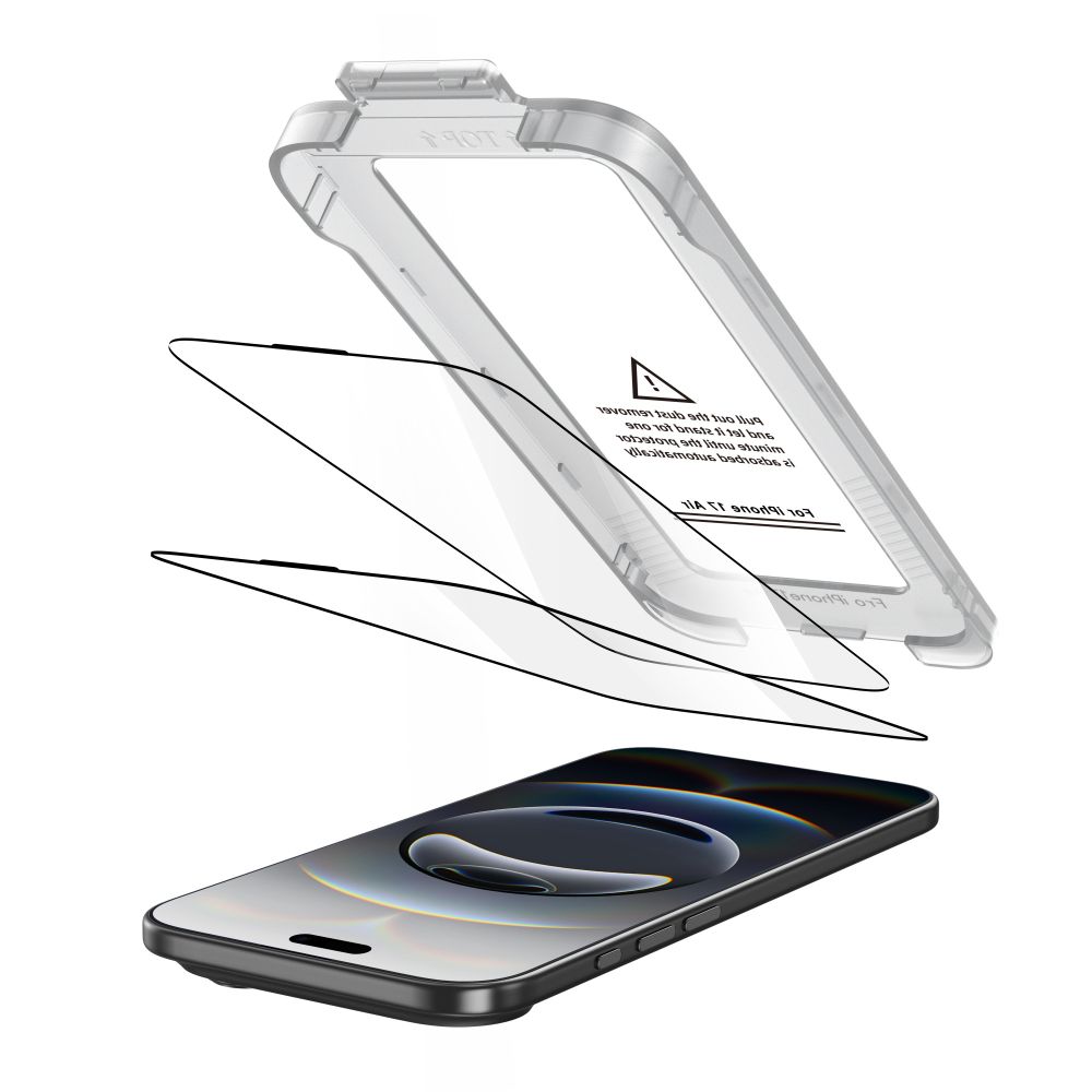 Tech-Protect Tech-Protect iPhone 17 Air 2-PACK Skärmskydd Quick Set+ Svart - Teknikhallen.se