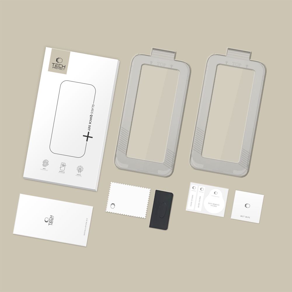 Tech-Protect Tech-Protect iPhone 17 Air 2-PACK Skärmskydd Quick Set+ Svart - Teknikhallen.se