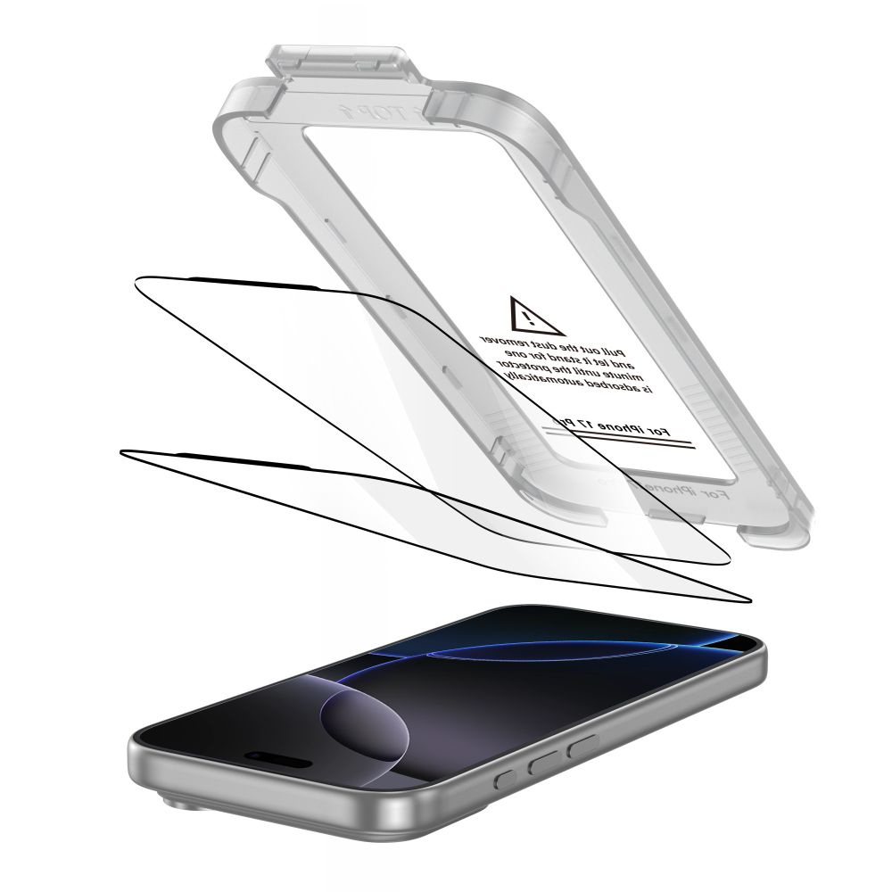 Tech-Protect Tech-Protect iPhone 17 Pro 2-PACK Skärmskydd Quick Set+ Svart - Teknikhallen.se