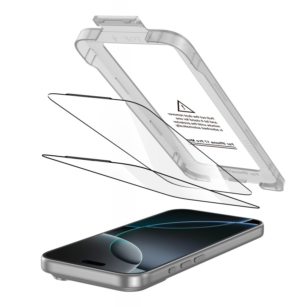 Tech-Protect Tech-Protect iPhone 17 Pro Max 2-PACK Skärmskydd Quick Set+ Svart - Teknikhallen.se