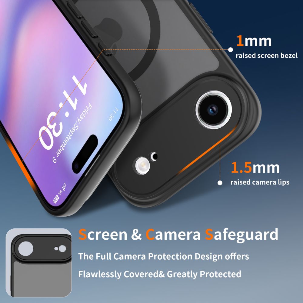 Tech-Protect Tech-Protect iPhone 17 Air Skal MagSafe BasicMag Matt Svart - Teknikhallen.se