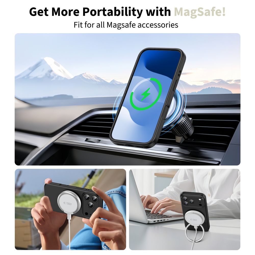 Tech-Protect Tech-Protect iPhone 17 Pro Skal MagSafe Silicone Svart - Teknikhallen.se