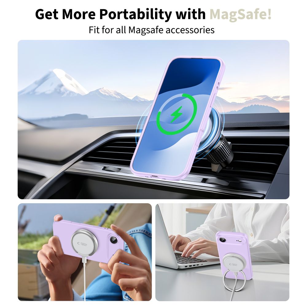 Tech-Protect Tech-Protect iPhone 17 Air Skal MagSafe Silicone Mauve - Teknikhallen.se