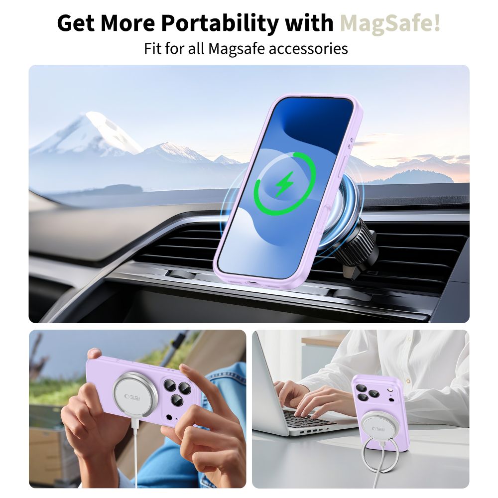Tech-Protect Tech-Protect iPhone 17 Pro Skal MagSafe Silicone Mauve - Teknikhallen.se