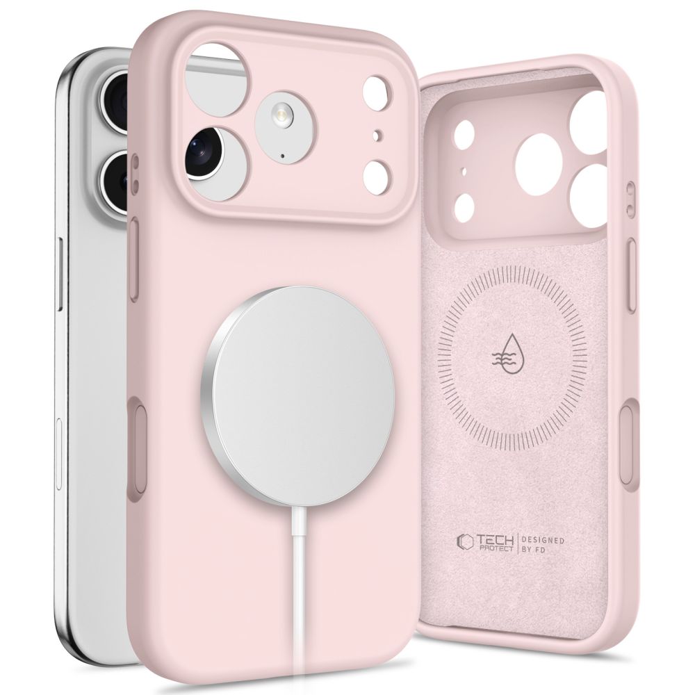 Tech-Protect Tech-Protect iPhone 17 Pro Skal MagSafe Silicone Pink Pearl - Teknikhallen.se
