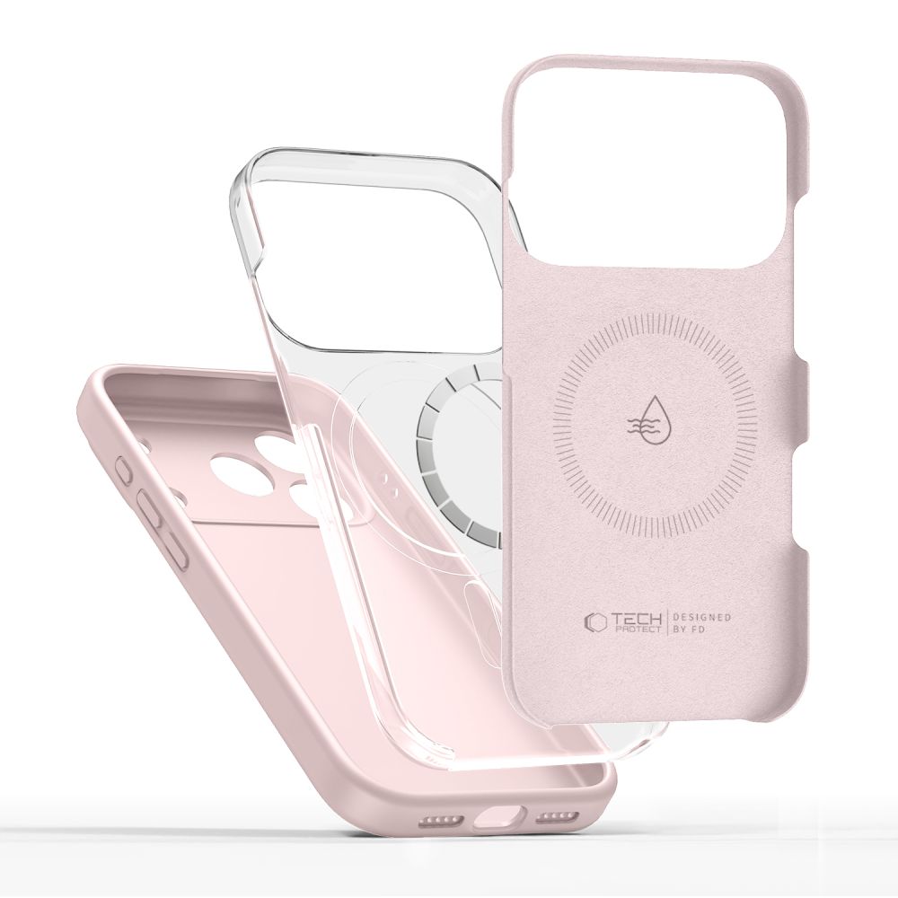 Tech-Protect Tech-Protect iPhone 17 Pro Skal MagSafe Silicone Pink Pearl - Teknikhallen.se
