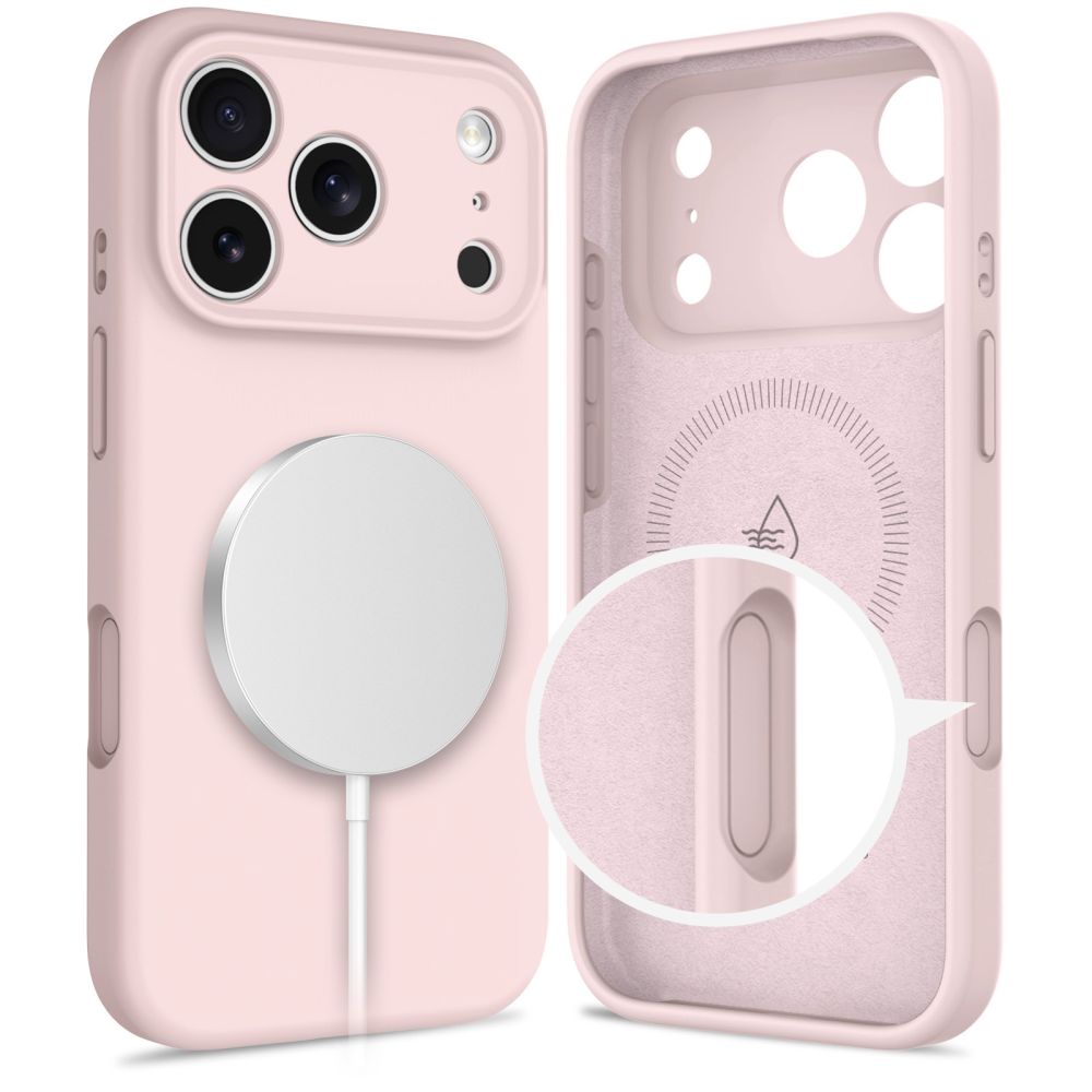 Tech-Protect Tech-Protect iPhone 17 Pro Skal MagSafe Silicone Pink Pearl - Teknikhallen.se
