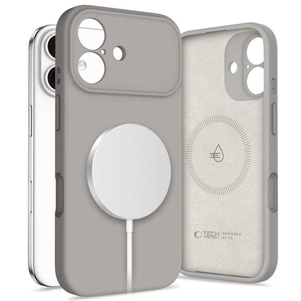 Tech-Protect Tech-Protect iPhone 17 Skal MagSafe Silicone Stone Grey - Teknikhallen.se