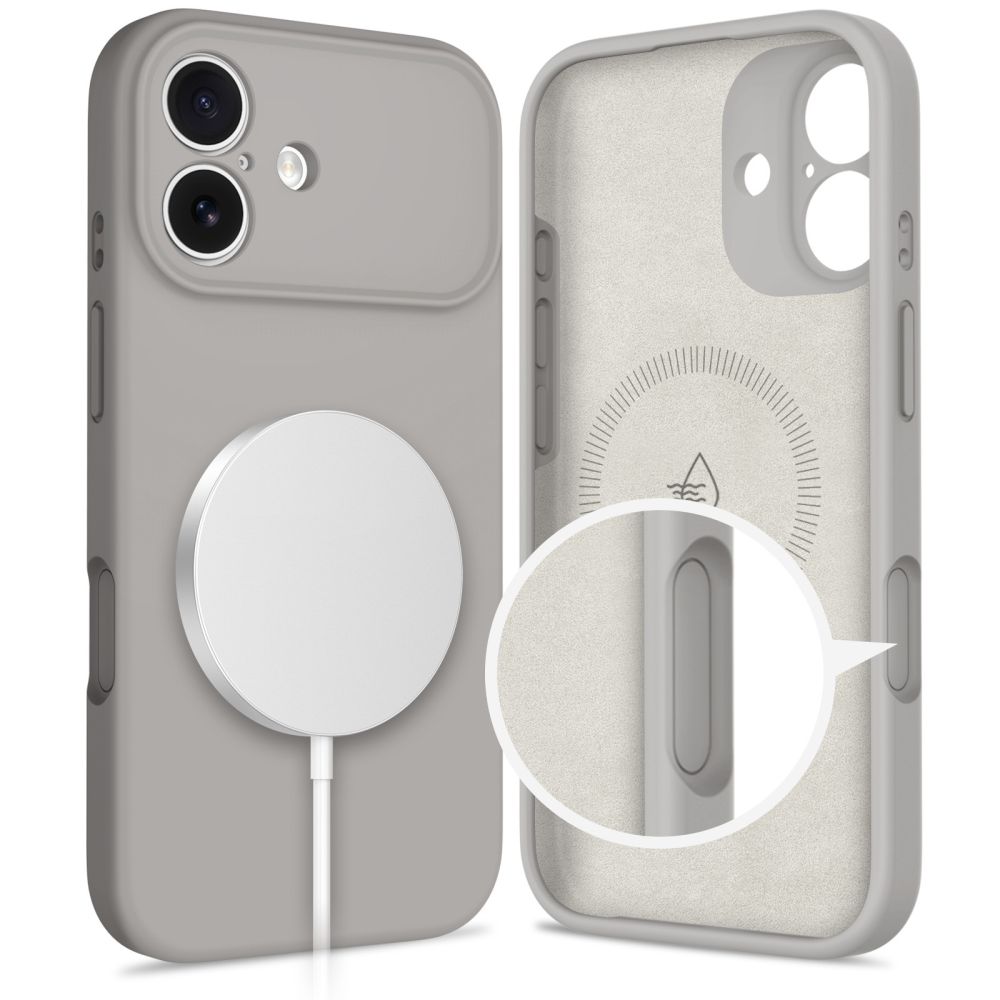 Tech-Protect Tech-Protect iPhone 17 Skal MagSafe Silicone Stone Grey - Teknikhallen.se