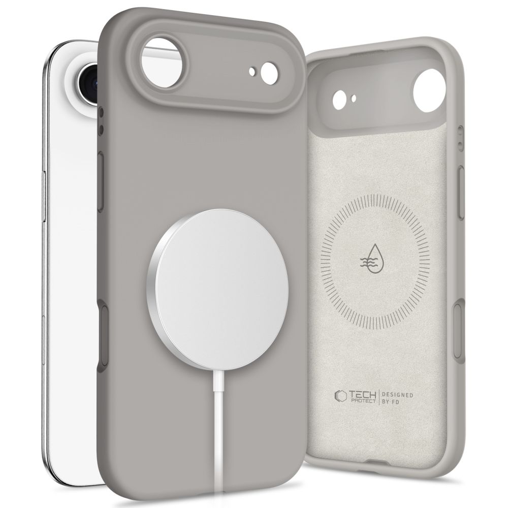 Tech-Protect Tech-Protect iPhone 17 Air Skal MagSafe Silicone Stone Grey - Teknikhallen.se